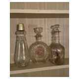 Whiskey Liquor Clear Decanters Set of 3