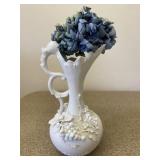 Off White Flower Vase Porcelain Numbered 10"