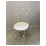White Metal Ice Cream Parlor Chair