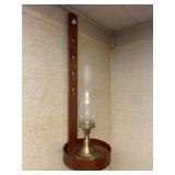 Hurricane Lamp & Wood Wall Sconce Holder