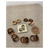 Native American Art Coaster & Wood Napkin Rings