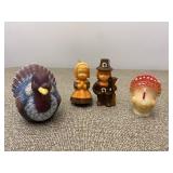 Set of 4 Pilgrim Turkey Thanksgiving Candles