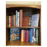 Collection of Coin Books Top 2 Shelves