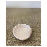 Milk Glass Small Seashell Bowl Trinket Dish