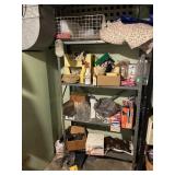 Metal Shelf & Contents
