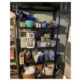 Metal Shelf & Contents