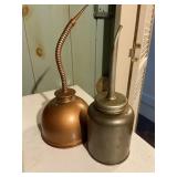 Set of 2 Old Metal Oil Cans Vintage