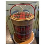 Vintage Red Plaid Cooler with Handle