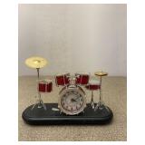 Small Drum Set Novelty Clock Battery Operated