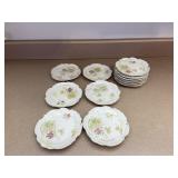 Set of 12 Bavarian China Salad Plates Vintage