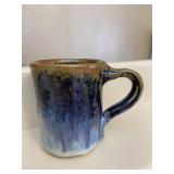Blue Pottery Coffee Cup Mug Numbered