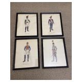 Set of 4 Black Framed Soldier Prints