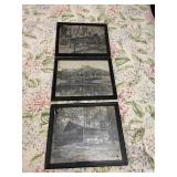 Lot of 3 Old Black & White Photos Lake Cabin