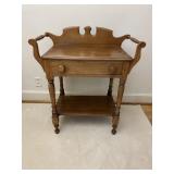 Wood Wash Stand with Towel Holders Vintage