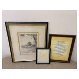Set of 3 Framed Prints Wall Decor Art