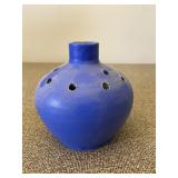Bybee Pottery Style Blue Flower Frog Vase Vintage