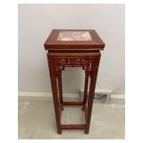 Marble Top Carved Wooden Plant Stand Vintage