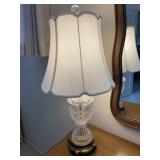 Clear Crystal Table Lamp White Shade