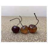 Set of 3 Small Cherries Vintage Fruit Decor