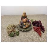 Set of Vintage Grape Bunches & Fruit Theme Decor
