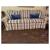 Red & White Plaid Couch Sofa Vintage