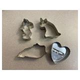 Metal Cookie Cutters Baking Utensils Set of 4