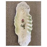 WC Company Old Floral Dish Gold Accent Crazing