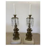Pair of Antique Victorian Style Brass Candlesticks