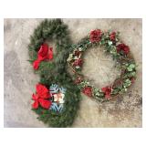 Christmas Holiday Floral Wreaths Lot of 3