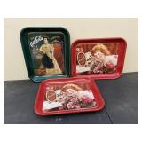 Coca Cola Advertising Trays Set of 3 Anniversary