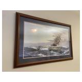 Ocean & Ship Wood Framed Print
