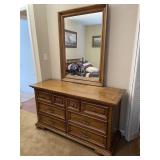 Thomasville Wood Chest of Drawers & Mirror Combo