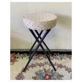 Folding Stool Black Legs Polka Dot Seat