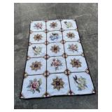 Vintage Floral Square Pattern Area Rug