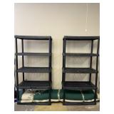 Set of 2 Plastic Black Storage Shelves