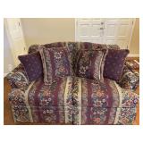 Nice Quality Maroon Accent Floral Loveseat