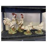 Roosters & Chickens Figurines Set of 4
