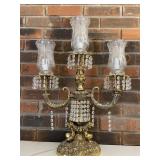 Unique Vintage Brass Style Lamp with Prisms