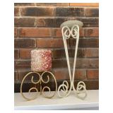 Set of 2 Metal Scroll Candle Holders