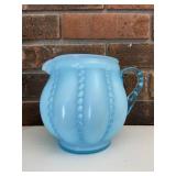 Fenton Blue Art Glass Pitcher Vintage