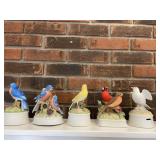 Set of 5 Japanese Bird Music Boxes Vintage