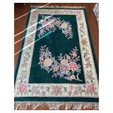 Green & Floral Accent Area Rug 5X8 Nice Quality