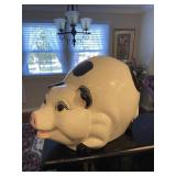 Large Vintage Piggy Bank Pig Decor