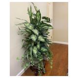 Nice Faux Potted House Plant with Planter & Stand