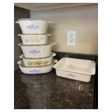 Set of Vintage Corningware Casserole Dishes Lids