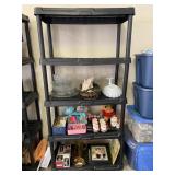 Single Plastic Black Storage Shelf No Contents