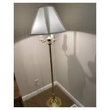 Brass Accent Floor Lamp White Shade