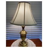 Brass Accent Table Lamp White Shade