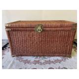 Vintage Rattan Wicker Style Trunk Chest