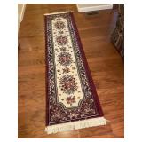 Burgundy Floral Accent Runner Area Rug